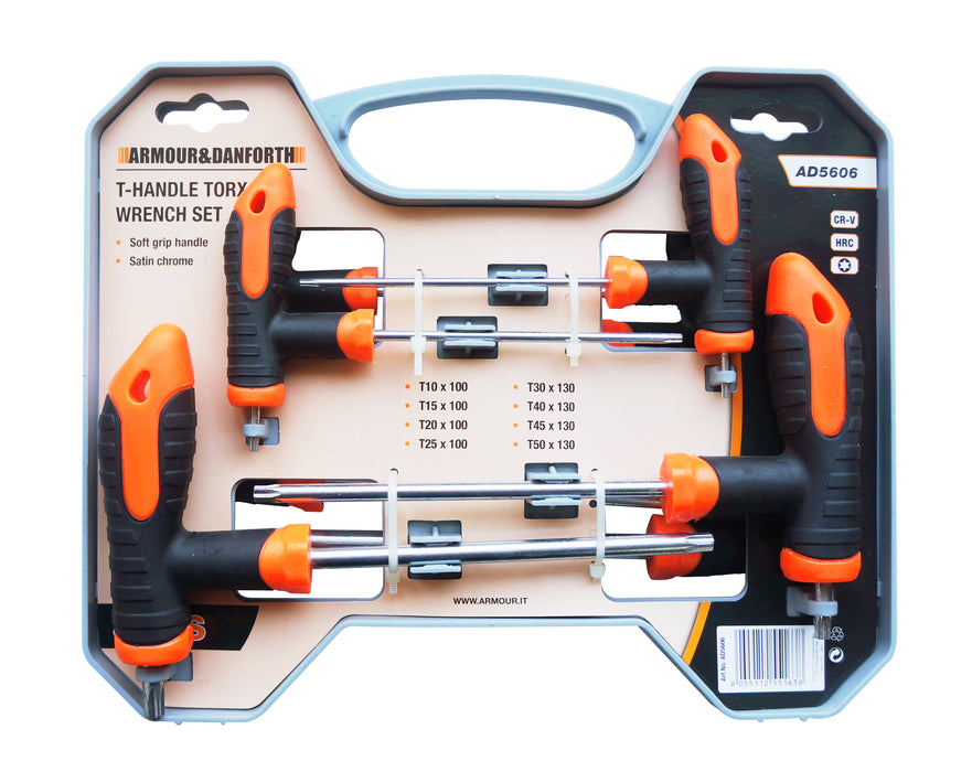 SET CHIAVI A "T" TORX IN CROM VANADIO PROFI