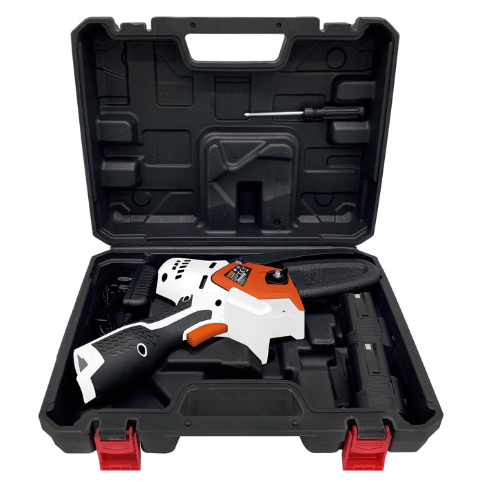 BRUSHLESS MOTOR PRUNER WITH DOUBLE 16 VOLT BATTERY