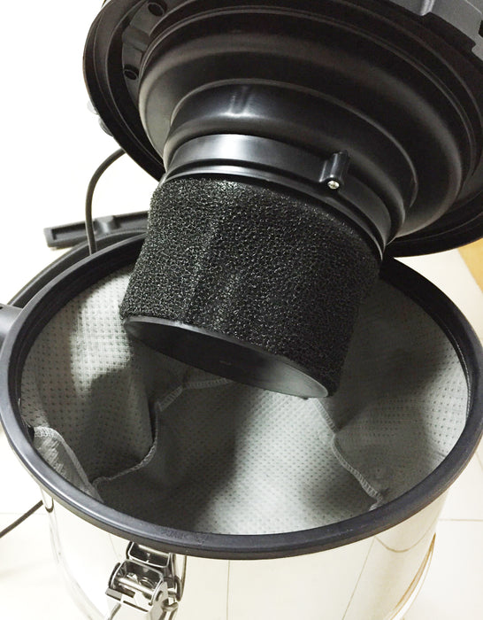 BIDONE ASPIRASOLIDI E LIQUIDI 30 LT CON PRESA SUPPLEMENTARE