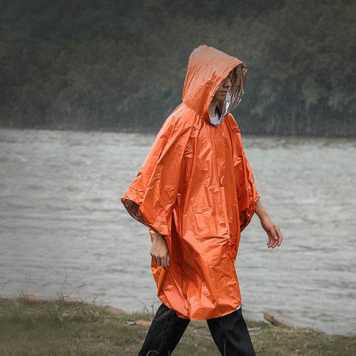 Reversible EMERGENCY RAINPROOF THERMAL PONCHO