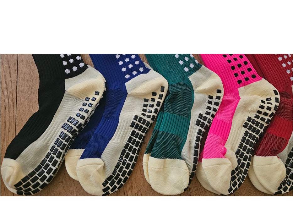 SET 3 PAIA Calzini Sportivi unisex con gommini antiscivolo