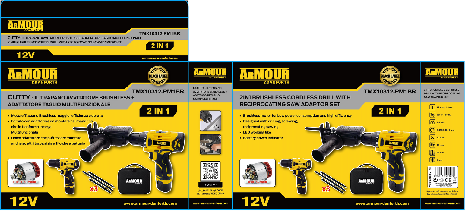 CUTTY: 12V BRUSHLESS DRILL + WITH MULTIFUNCTIONAL CUTTING ADAPTER