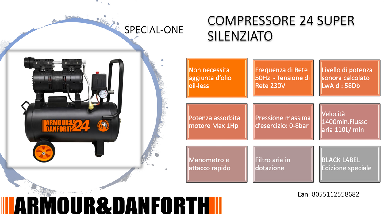 COMPRESSORE ULTRA-SILENZIATO SENZA OLIO SPECIAL