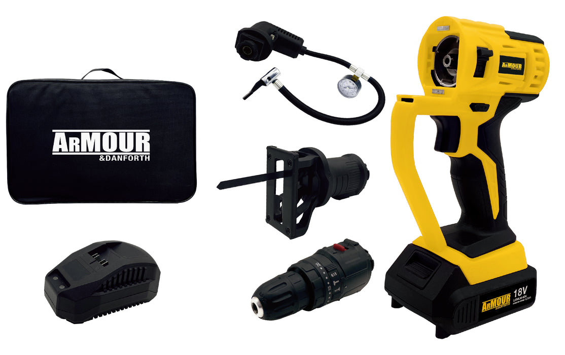 Drill - Compressor - Hacksaw - ALL IN ONE 3-piece SET system