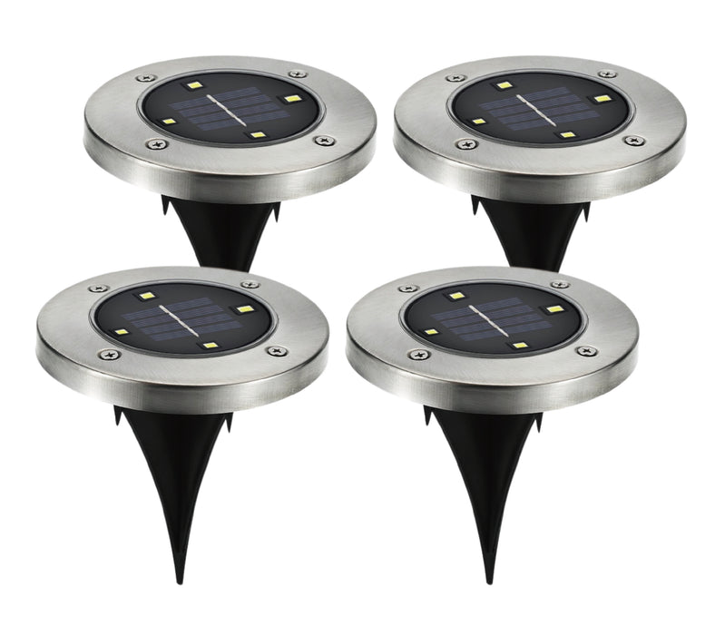 SET 4 LED SEGNAPASSI SOLARI MODELLO METAL