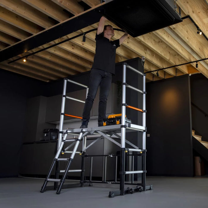 Piattaforma ponteggio telescopico pieghevole ALLUMINIO