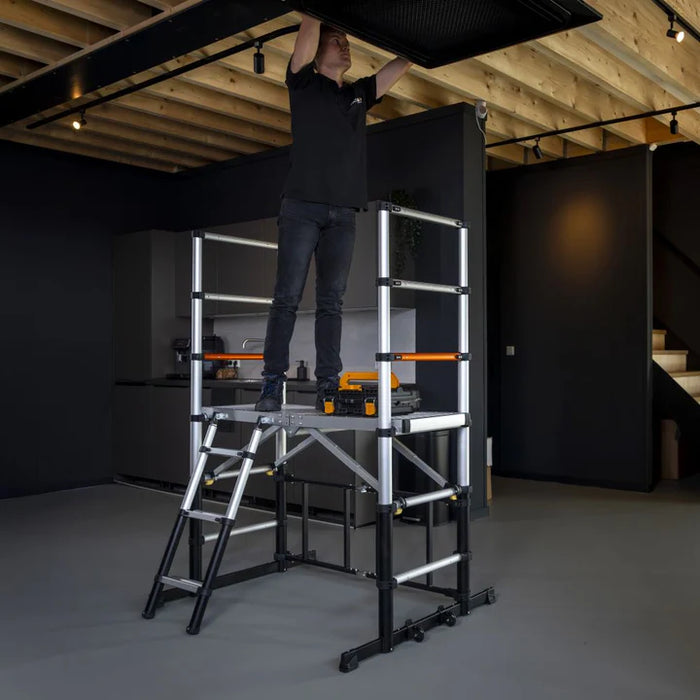 Piattaforma ponteggio telescopico pieghevole ALLUMINIO