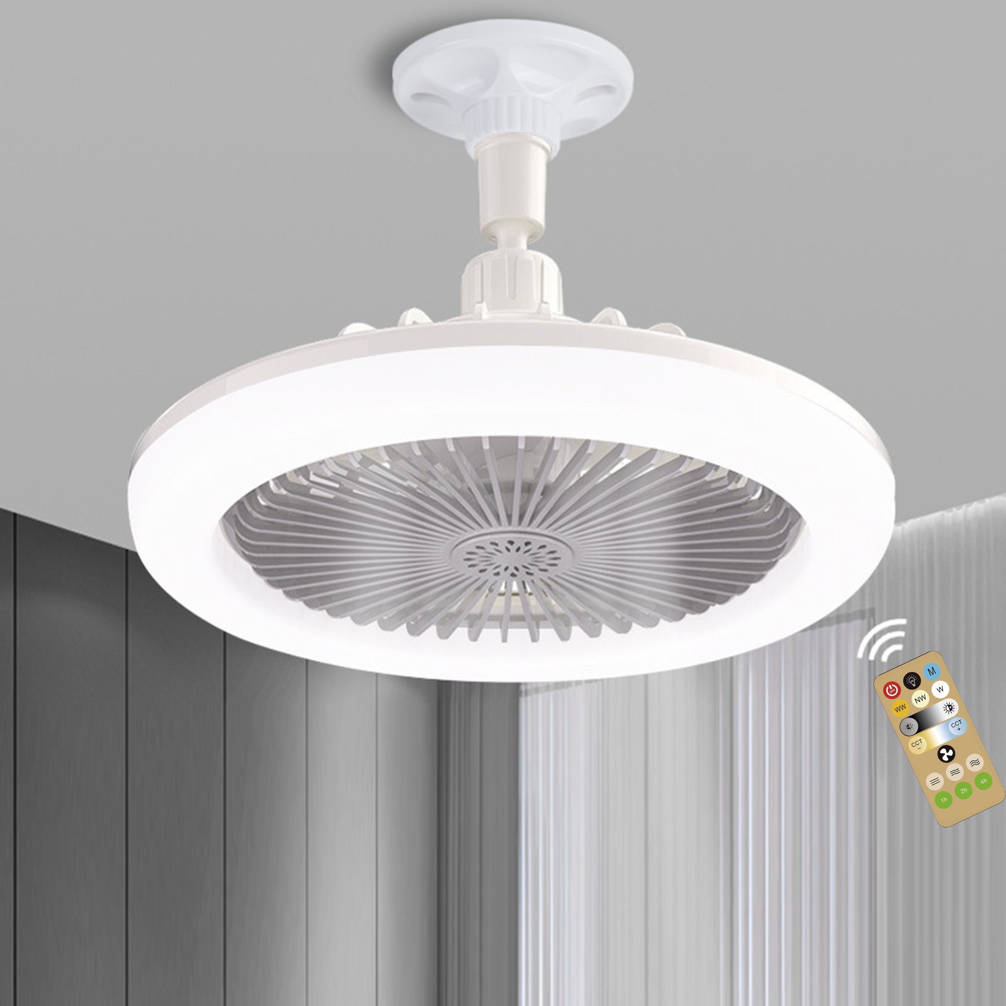 4 Prolunghe Per Catena Ventilatore A Soffitto | 32,2 Cm In Legno E Ferro | Eleganti Catenelle Decorative Per Lampade E Ventilatori (Bianco)