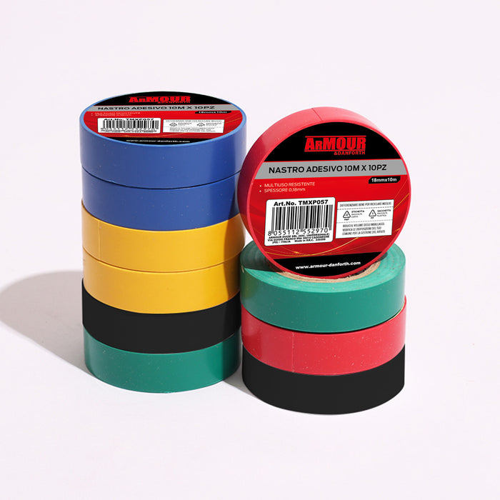 SET OF 10 COLORED ADHESIVE TAPE 
