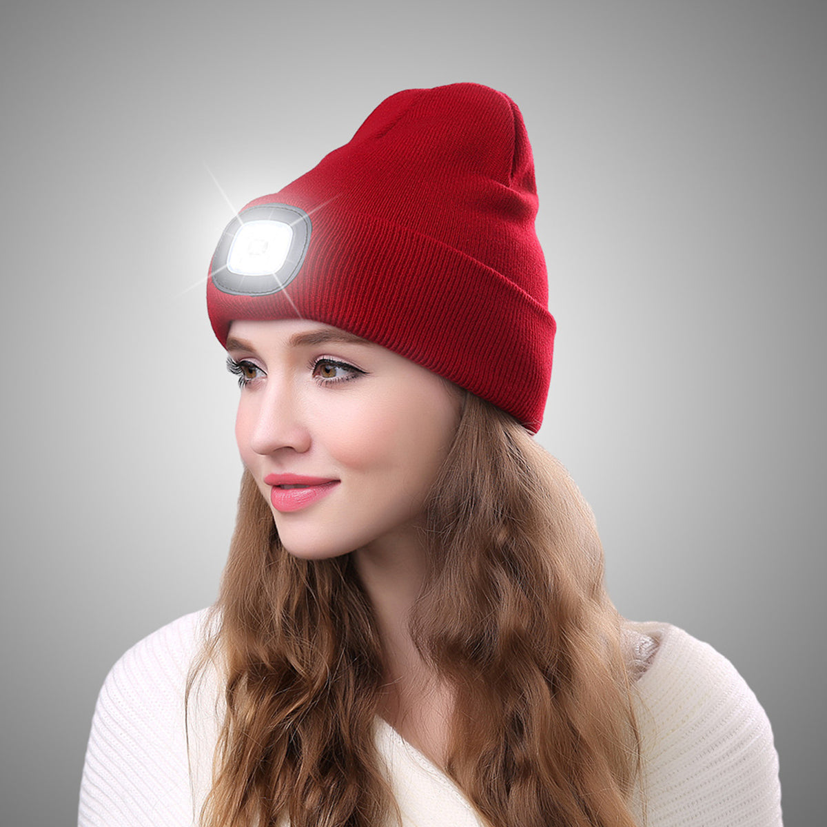 Berretto Unisex Con Luce LED Ricaricabile USB – Arancione, Ideale Per Outdoor E Notte