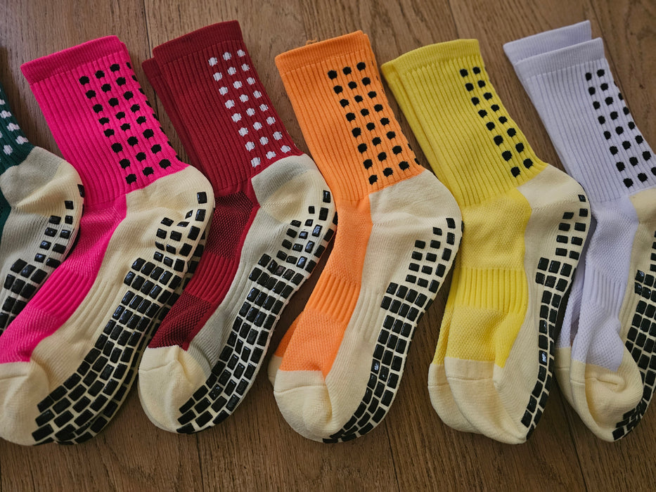 SET 3 PAIA Calzini Sportivi unisex con gommini antiscivolo