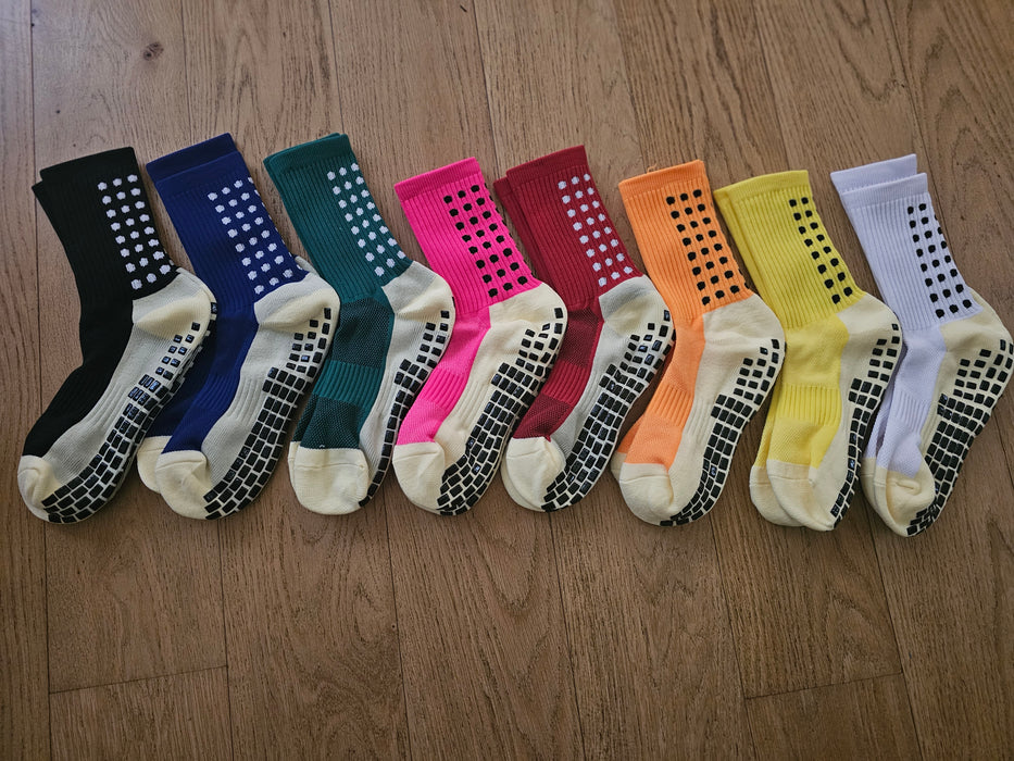 SET 3 PAIA Calzini Sportivi unisex con gommini antiscivolo