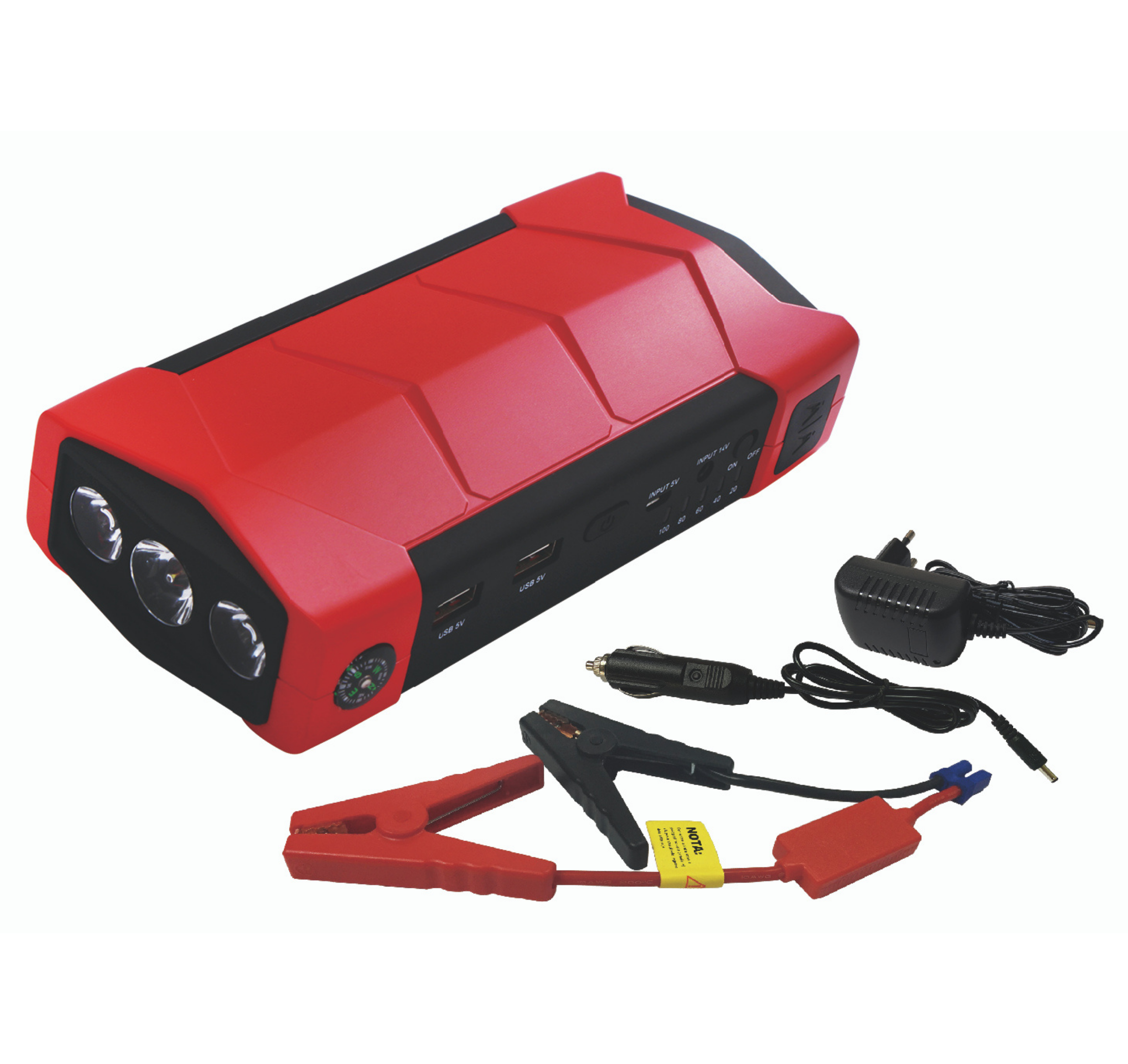 Compressore aria portatile ricaricabile batteria Litio 60W gonfia ruote auto